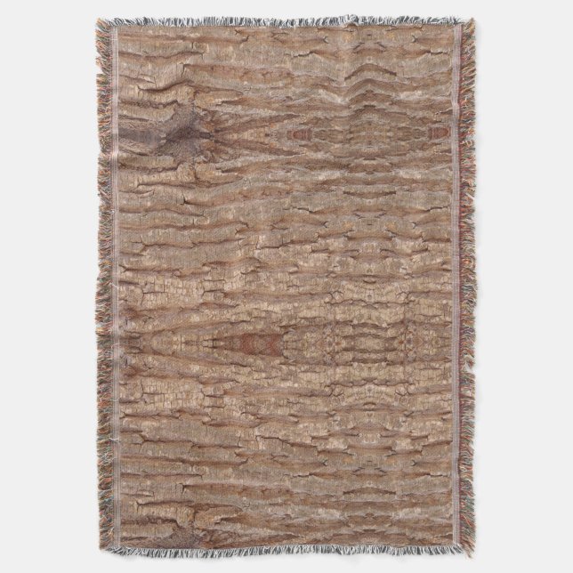 tree bark reflected throw blanket (Front Vertical)