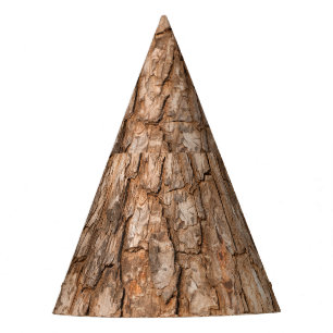 Tree bark texture, natural wood background. party hat
