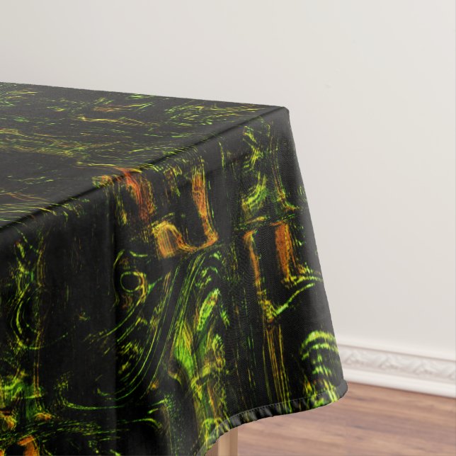 Tree bark under green hammered glass tablecloth (In Situ)