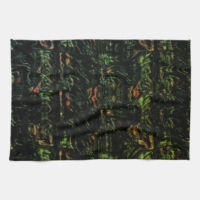 Tree bark under green hammered glass tea towel (Horizontal)