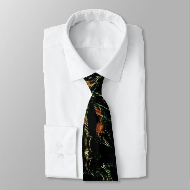 Tree bark under green hammered glass tie (Tied)