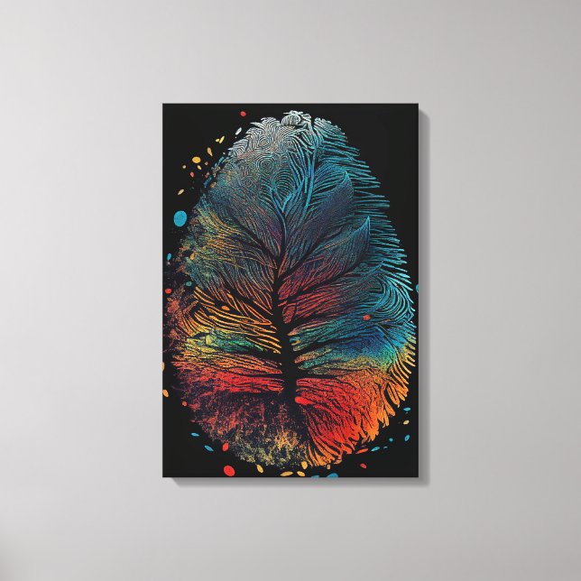 tree bird feather fingerprint,  canvas print (Front)