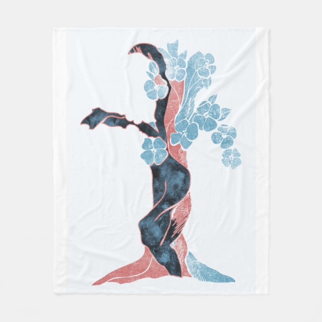 Tree Blossom Fleece Blanket (Front)