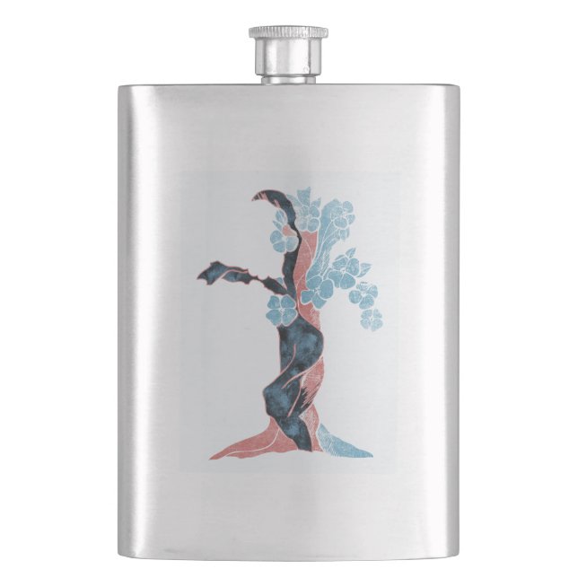 Tree Blossom Hip Flask (Front)