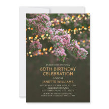Tree Blossom Lights Rustic Floral 60th Birthday