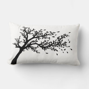 Tree blowing in the wind lumbar cushion