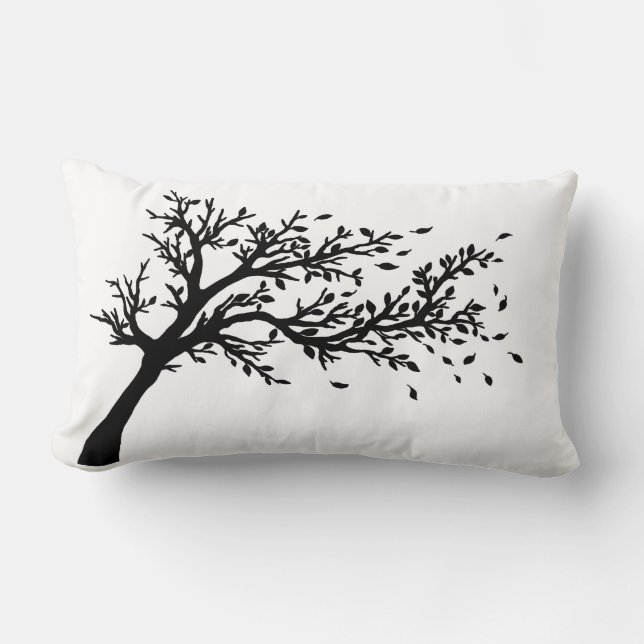 Tree blowing in the wind lumbar cushion (Front)