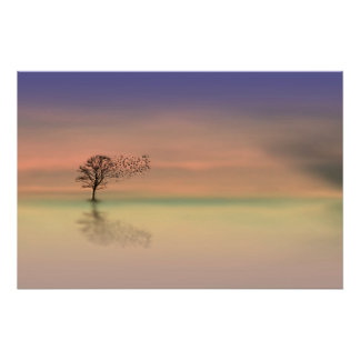 Tree Blowing in the Wind Poster