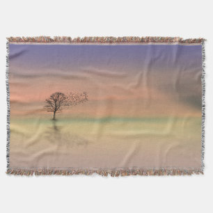 Tree Blowing in the Wind Throw Blanket