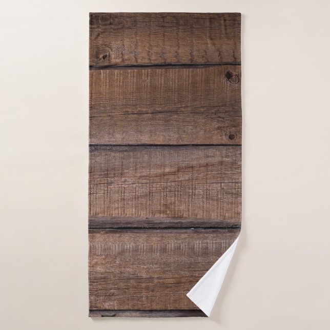 Tree boards background rustic bath towel (Bath Towel)
