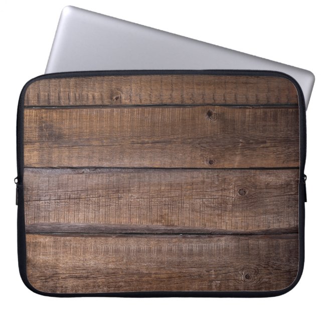 Tree boards background rustic laptop sleeve (Front)