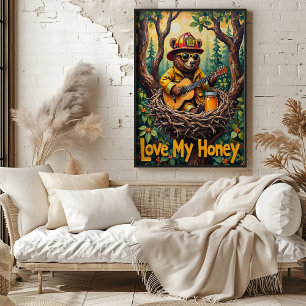 Tree-Bop Bear: Nestled Rocker Poster
