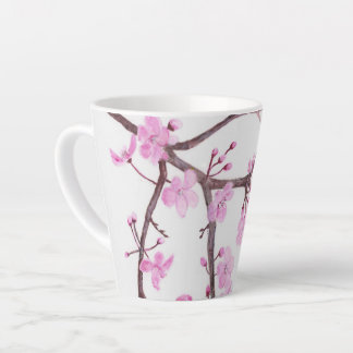 Tree branch blossoming with pink flowers Small  Latte Mug