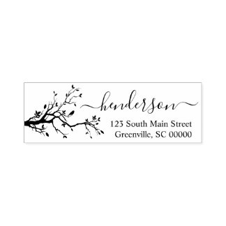 Tree Branch Modern Typography Custom Rubber Stamp