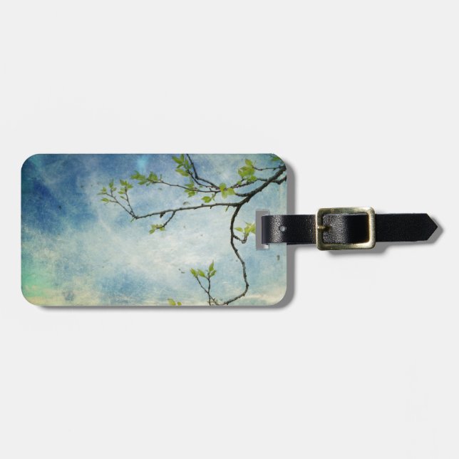 Tree Branch Over Textured Sky Luggage Tag (Front Horizontal)