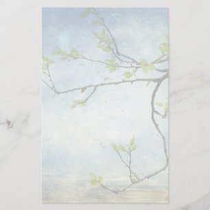 Tree Branch Over Textured Sky Stationery