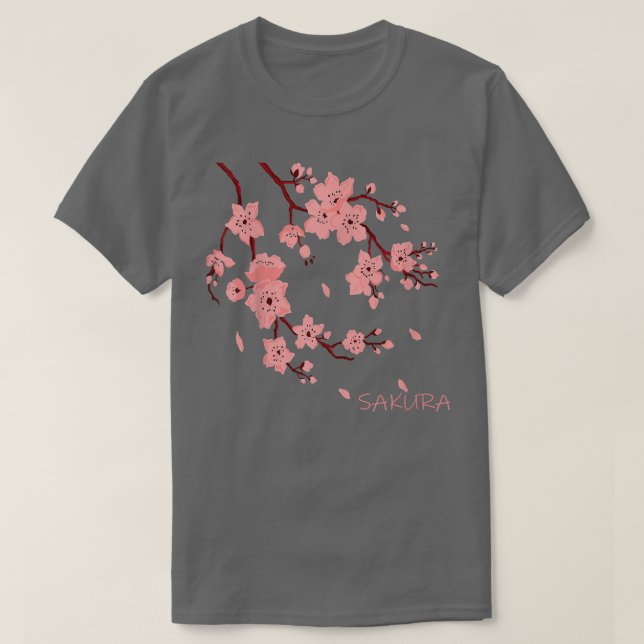 Tree Branch Sakura Cherry Blossoms japanese  T-Shirt (Design Front)