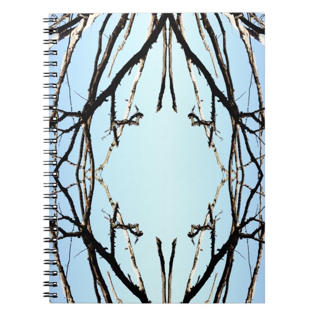 Tree Branches And Blue Sky Background Notebook (Front)