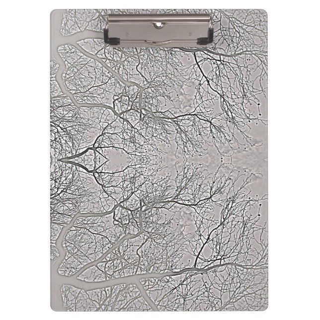 Tree Branches And Grey Sky Clipboard (Front)