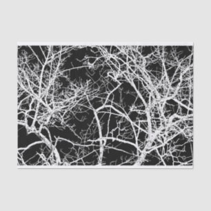 Tree branches on black background tissue paper