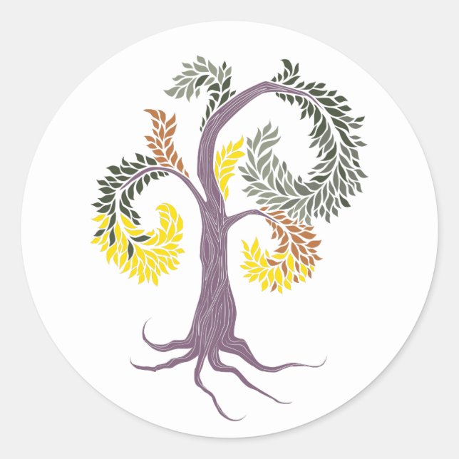 tree by abbey foster classic round sticker (Front)