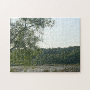 Tree By Marsh Photo Oil Painting  Jigsaw Puzzle