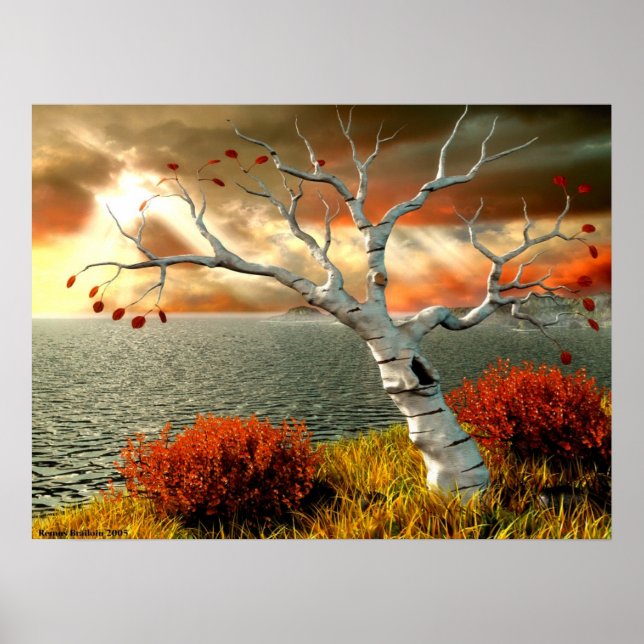Tree by the Ocean Poster (Front)