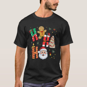 Tree Cake Gingerbread Christmas Ho Ho Funny Santa  T-Shirt