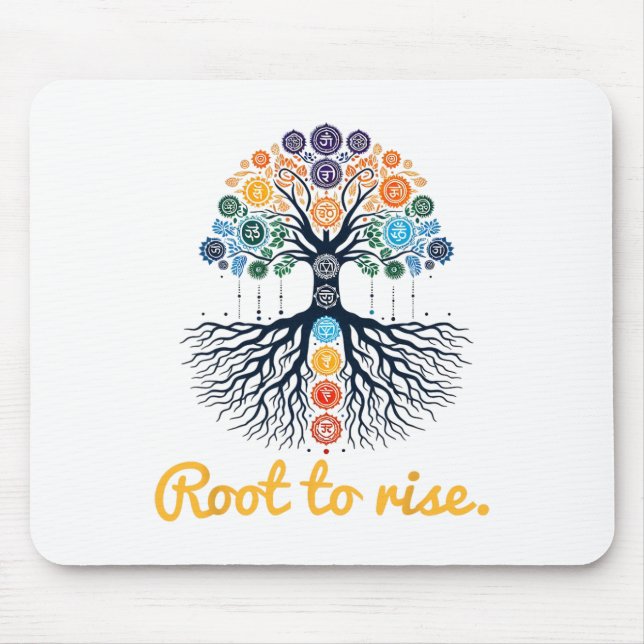 Tree Chakras ~ Root To Rise ~ Zen Yoga Chakra Medi Mouse Pad (Front)