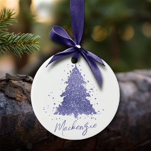 Tree Charm Holiday   Lavender Purple Custom Pastel Ceramic Tree Decoration