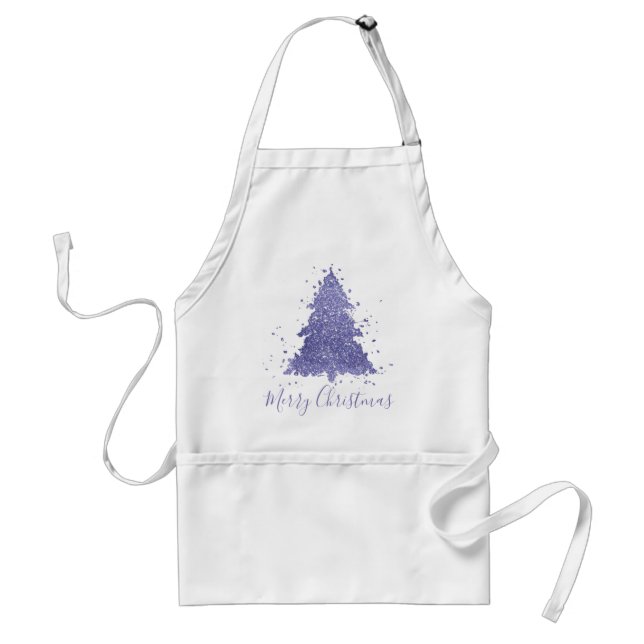 Tree Charm Holiday | Lavender Purple Pastel Script Standard Apron (Front)