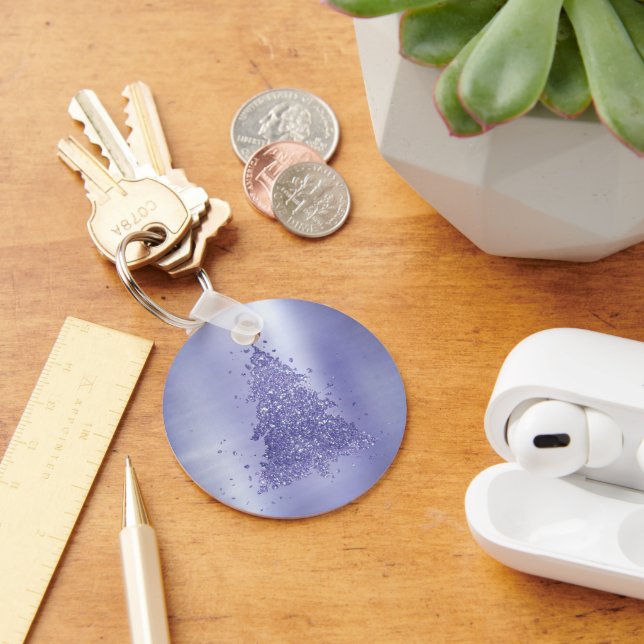 Tree Charm Keepsake | Lavender Purple Pastel Paint Key Ring (Desk)