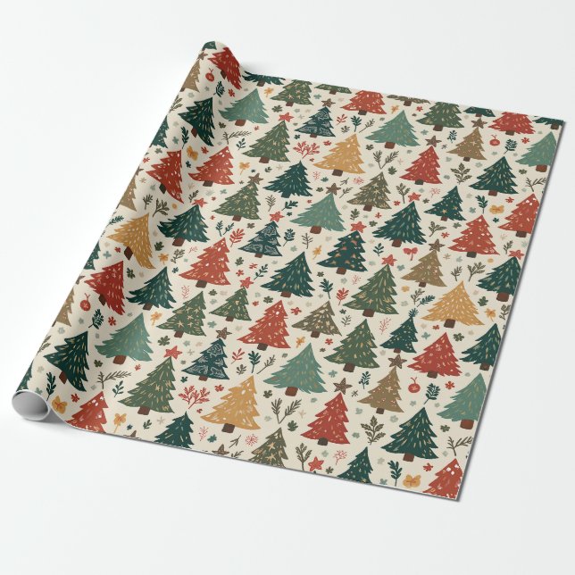 tree christmas gift wrapping paper (Unrolled)