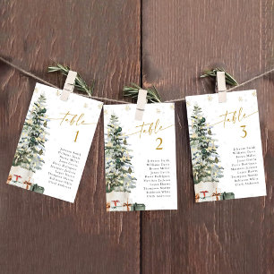 Tree Christmas Wedding Seating Chart Table Card