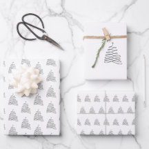 Tree Christmas Wrapping Paper Sheets