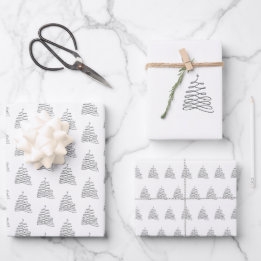 Tree Christmas Wrapping Paper Sheets