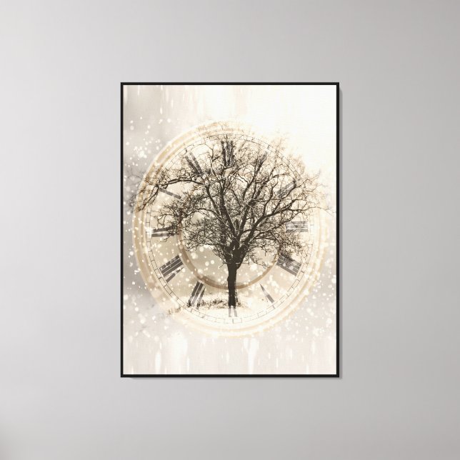 Tree clock canvas print (Front)