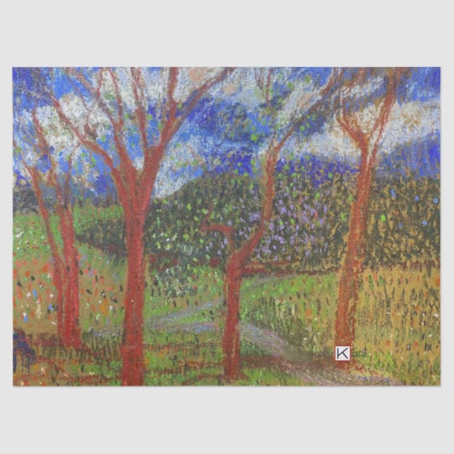 Tree colourful tissue paper (Front)