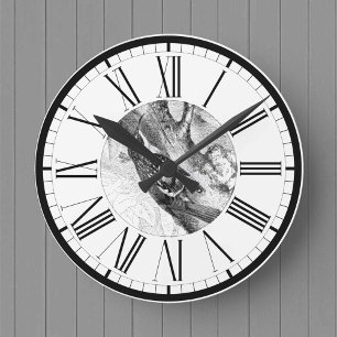Tree Creeper British Bird Illustration Round Clock