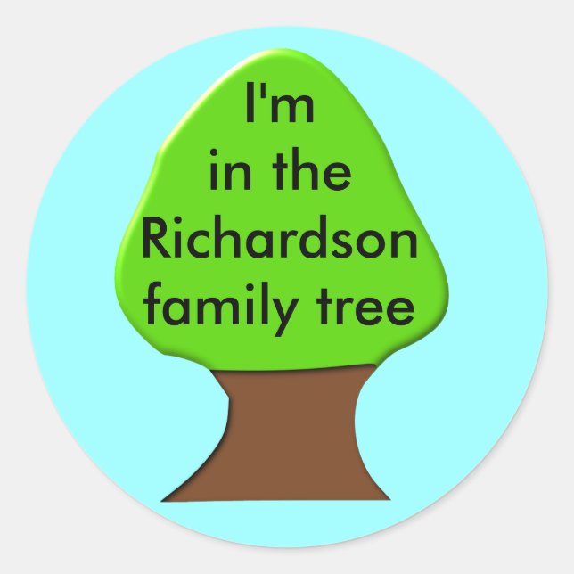 Tree Customisable Family Tree Sticker (Front)