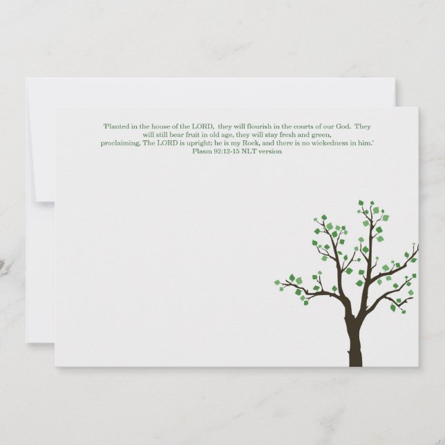 Tree Design Flat Note Cards Planted Bible Verses (Front)
