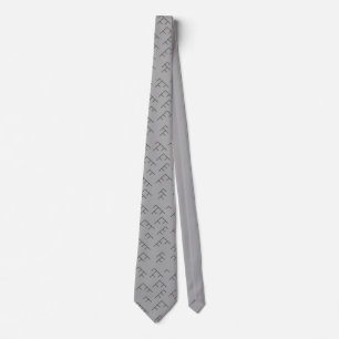 Tree diagram tie - grey and black