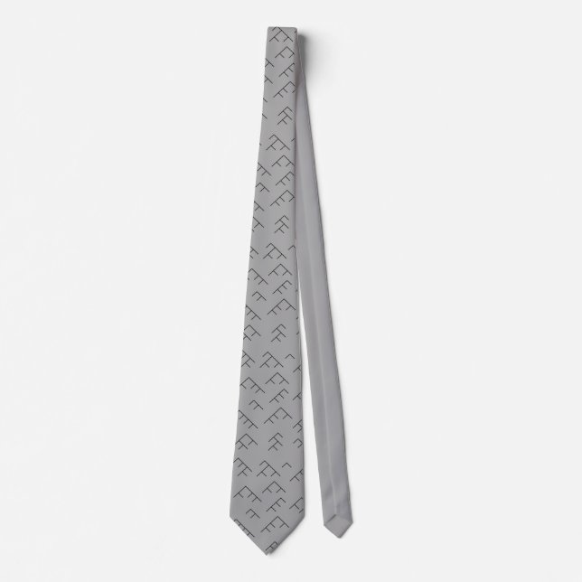 Tree diagram tie - grey and black (Front)