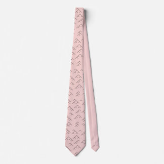 Tree diagram tie - pink and black