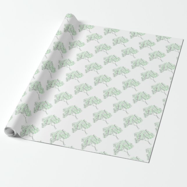 Tree Earth Day Wrapping Paper (Unrolled)