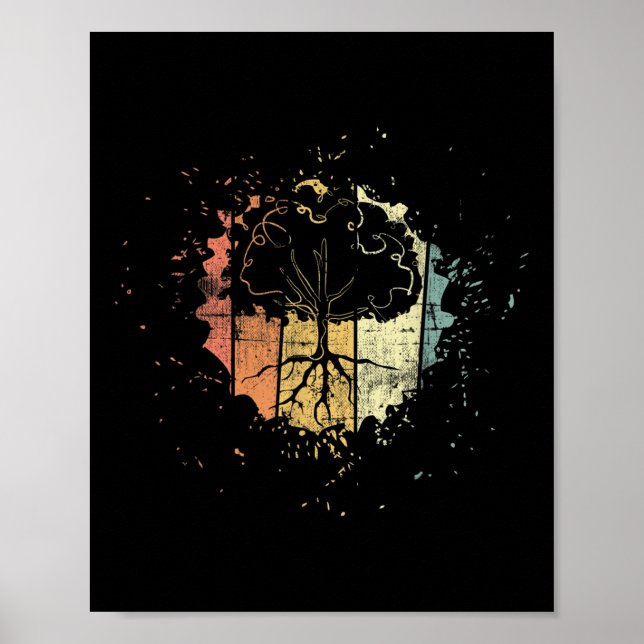 Tree Environment Climate Protection Retro Poster (Front)