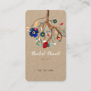 TREE FACEBOOK AND ETSY HANDMADE LOGO BUSINESS CARD
