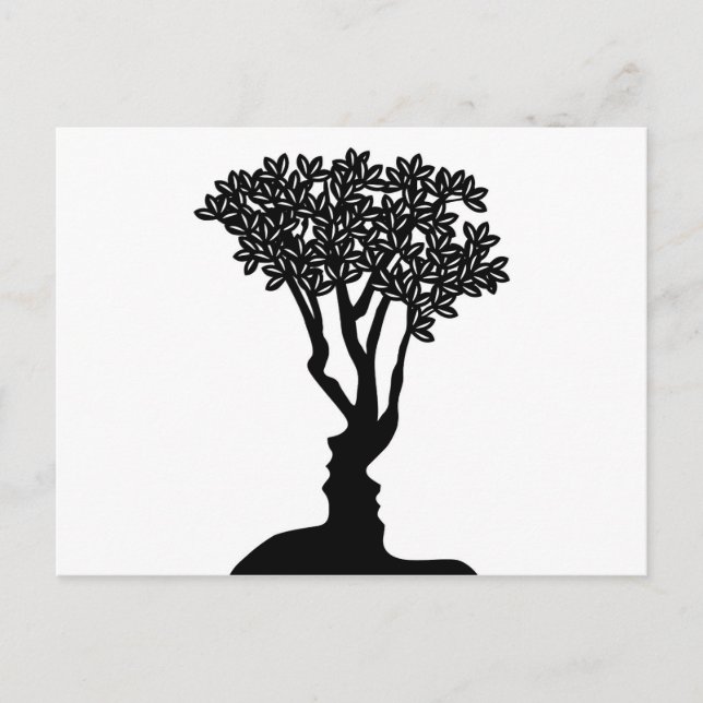 Tree Faces Optical Illusion Concept Postcard (Front)