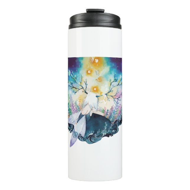 Tree Fairy Digital Art Thermal Tumbler (Front)