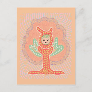 Tree Fairy Dreamland Dot Painting Postcard
